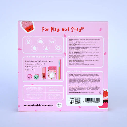 Strawberry Cupcake Natural Kids Makeup Gift Set