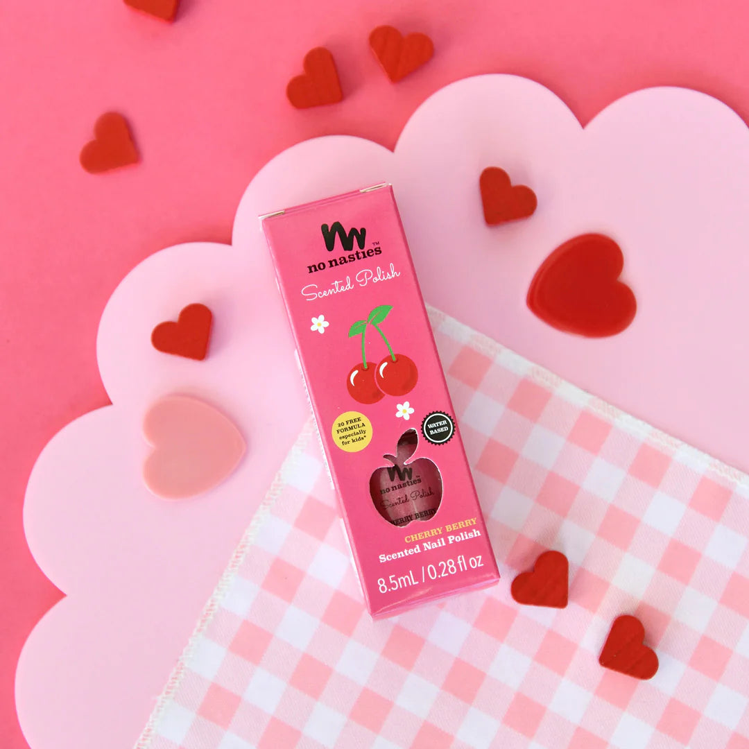 No Nasties SCENTED KIDS POLISH - CHERRY BERRY - BRIGHT PINK