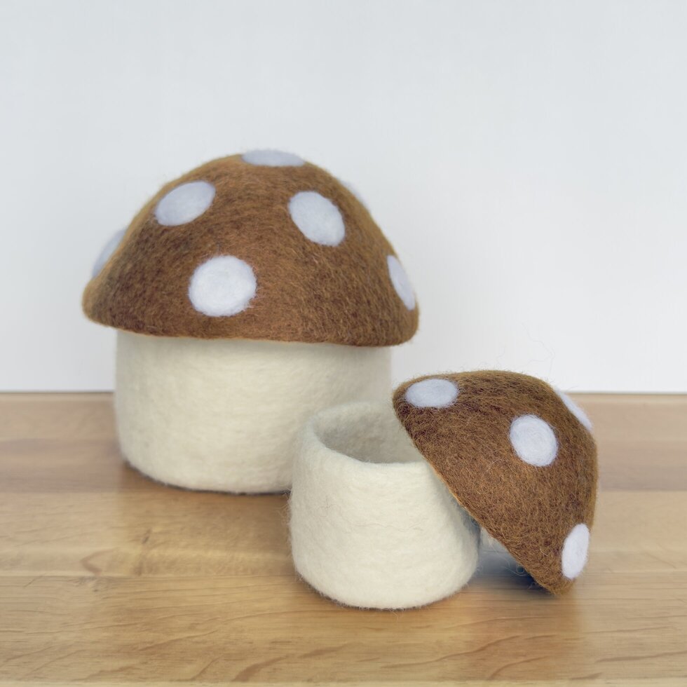 Toadstool Trinket Box - Large - Ochre