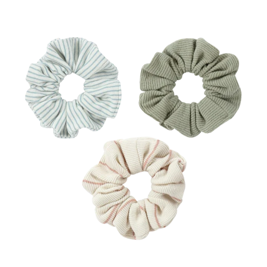Susukoshi Scrunchie 3 Pack Sage Coco Stripes Seashore