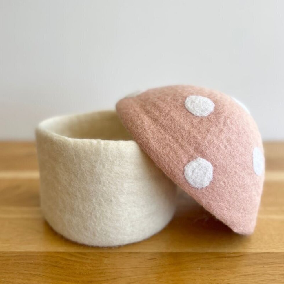 Toadstool Trinket Box - Large - Blush