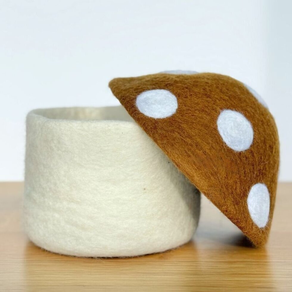 Toadstool Trinket Box - Large - Ochre