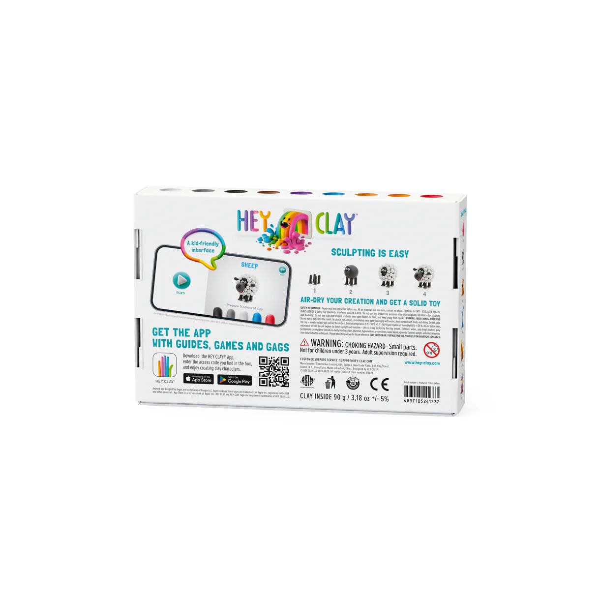 Hey Clay 6 Pack - Animals (Cow, Sheep, Doggie)
