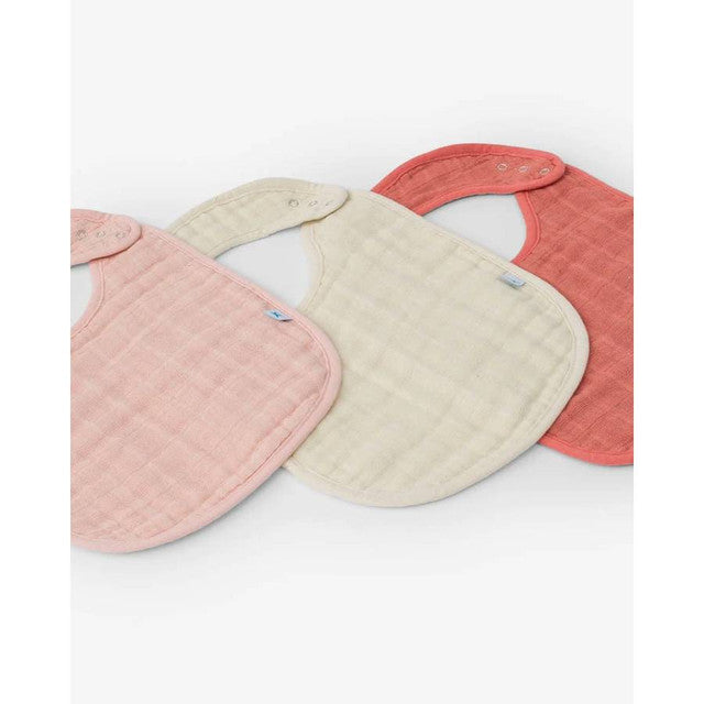 Muslin Classic Bib 3 Pack - Rose Petal