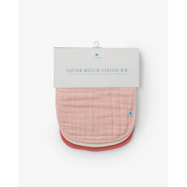 Muslin Classic Bib 3 Pack - Rose Petal