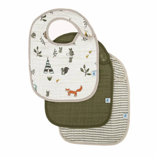 Muslin Classic Bib 3 Pack - Forest Friends