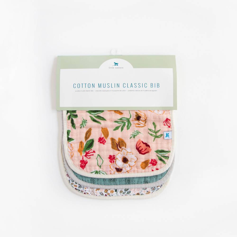 Muslin Classic Bib 3 pack - Vintage Floral