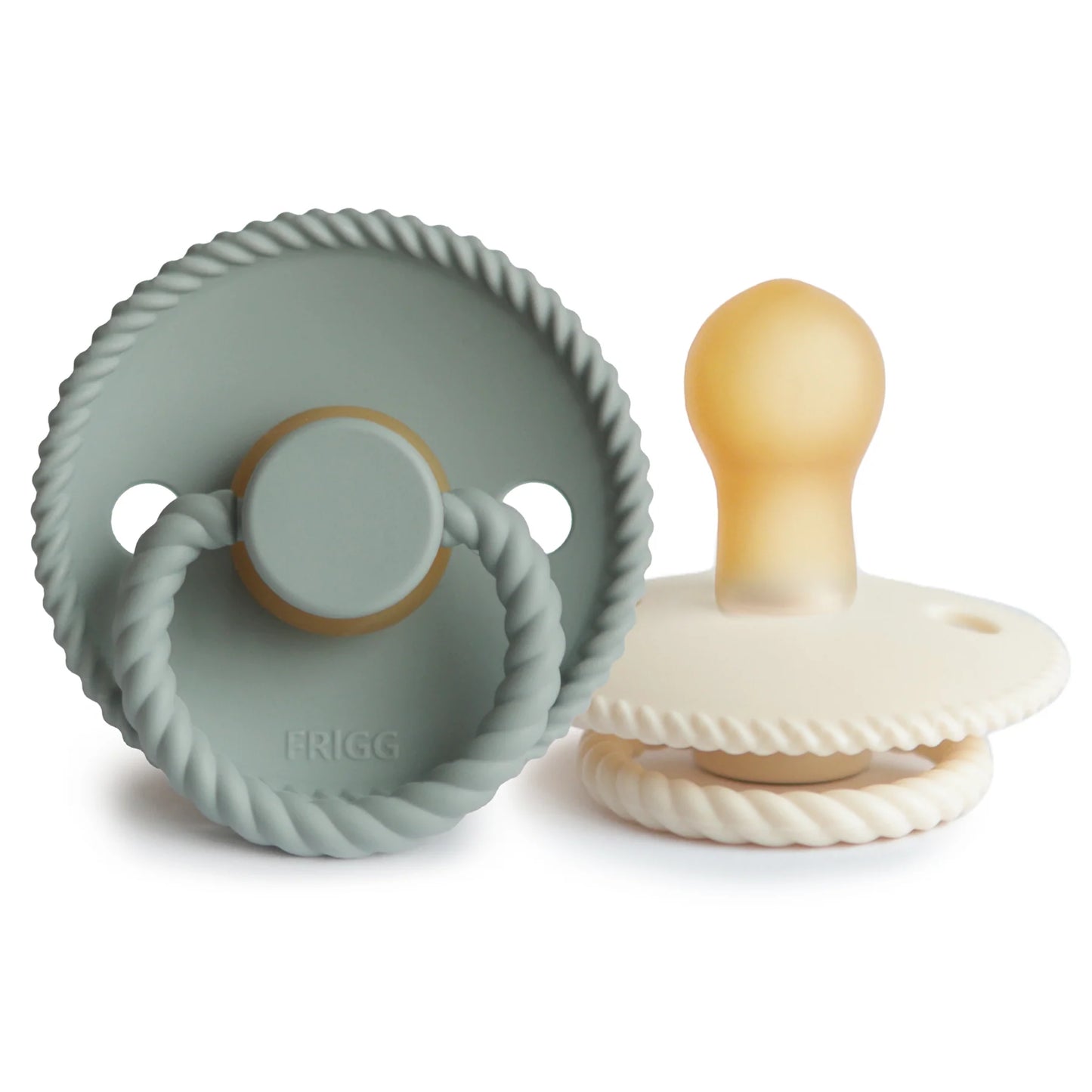 Rope Pacifier 2 Pack - Natural Rubber - Cream/Sage