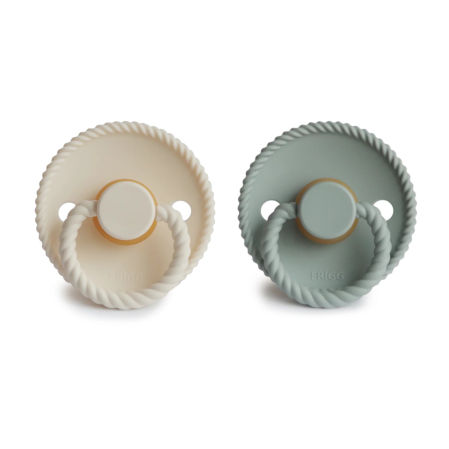 Rope Pacifier 2 Pack - Natural Rubber - Cream/Sage