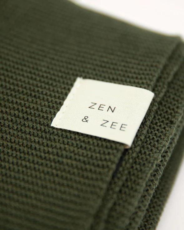 100% Merino Bassinet Blanket - Olive