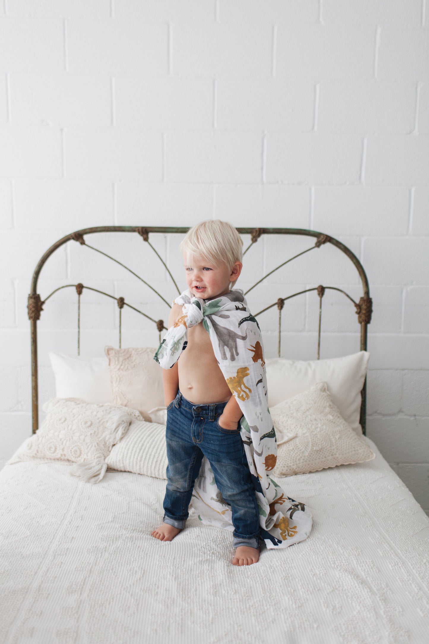 Cotton Muslin Swaddle - Dino Friends