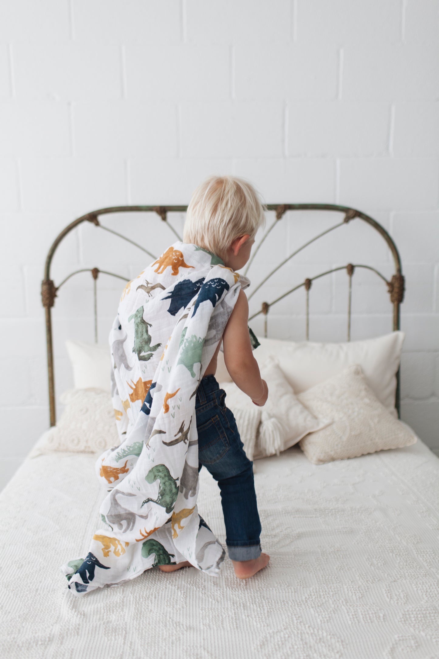 Cotton Muslin Swaddle - Dino Friends