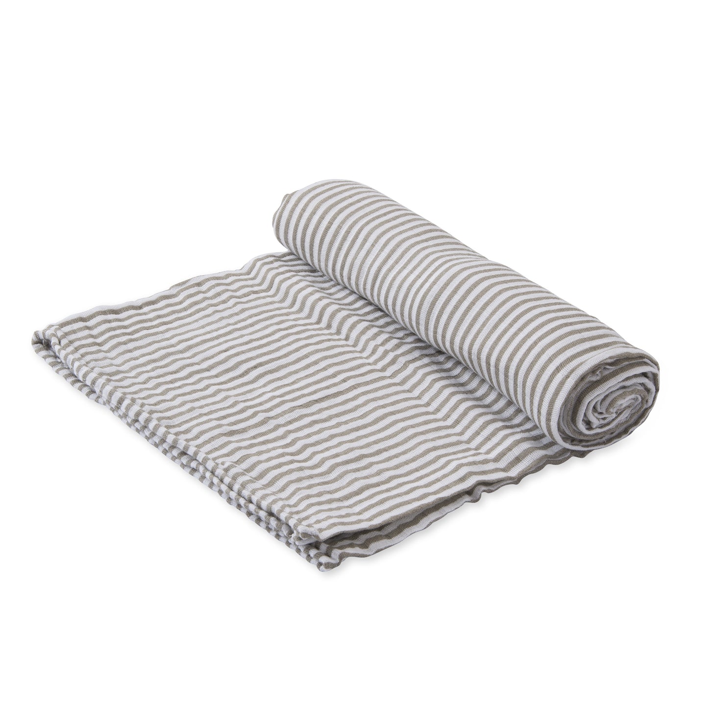 Cotton Muslin Swaddle - Grey Stripe