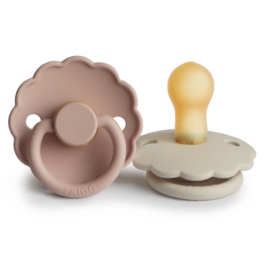 Daisy Pacifier 2 Pack - Natural Rubber - Cream/Blush