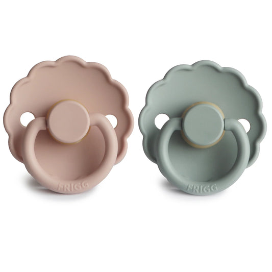 Daisy Pacifier 2 Pack - Natural Rubber - Sage/Blush